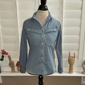 NIC+ZOE Striped Railroad Shirt